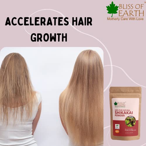 Image of Bliss of Earth 100% Pure & Natural Shikakai Powder | 3x100GM | Acacia Concina | Gorgeous hair Naturally | Traditional Hair Cleanser & Conditioner | Complete Hair Care |