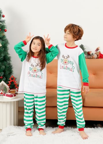 VNVNE Christmas Pajamas for Family Matching Sets Cute Christmas Printed Sleepwear Holiday Xmas PJs for/Women/Men/Couples4
