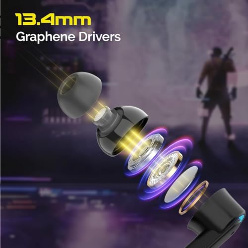 Image of CrossBeats Fury Max Gaming TWS in-Ear Earbuds |100hr Playtime Bluetooth Earphones Wireless with RGB Lights | BT v5.4 | 30ms Low Latency | 360 Spatial Audio|3D Sound|6 mic AI ENC Earbuds Buds