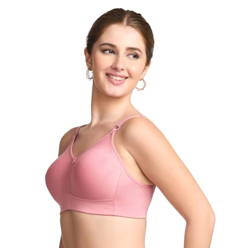 Image of TRYLO Riza T-FIT Women's Non-Padded,Non-Wired,Full Coverage,Seamless 100% Cotton Feel Fabric Bra Available in Multicolor