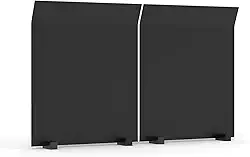 Flehomo Fireback ajustável com preto pintado, refletor de calor de lareira de ângulo flexível, proteção contra fogo, protetores térmicos, decoração clássica de lareira, 43 x 33 cm, 2 unidades, largura total máxima de 66 cm