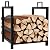 Zettfuly Firewood Rack Indoor Outdoor - Fireplace Wood Log Holder Heavy Duty Metal, Indodor Firewood Holder for Fireplace Wood Storage, 16 inch