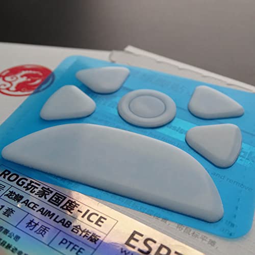 huihuay Pies de ratón, 1 paquete de eSports Tiger versión ICE patines de ratón para ROG Harpe Ace X AimLab AimPoint 36K blanco ARC ratones deslizamientos