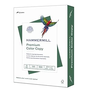 Hammermill Printer Paper, Premium Color 32 Lb Copy Paper, 8.5 x 11 – 1 Ream (500 Sheets) – 100 Bright, Made in the USA, 102630, White, Letter