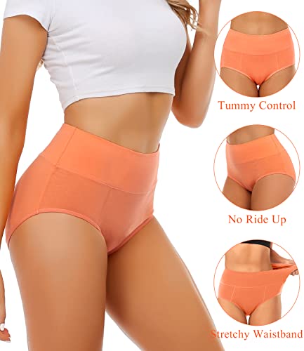 Image of Women's High Waist Cotton Underwear Soft Brief Panties Decorated with Lace Regular and Plus Size