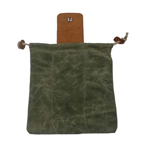 feeilty Canvas Bushcraft Tasche mit Lederbezug & Schnalle Faltbare Hochleistungs-Werkzeugtasche mit Kordelzug für Camping im Freien