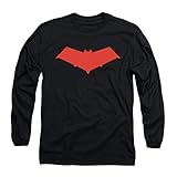 Popfunk Red Hood Jason Todd Superhero Long Sleeve T-Shirt & Stickers (Black, Medium)