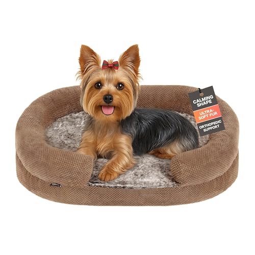 Miorun Plush Orthopedic Pet Bed for Small Dogs & Cats,