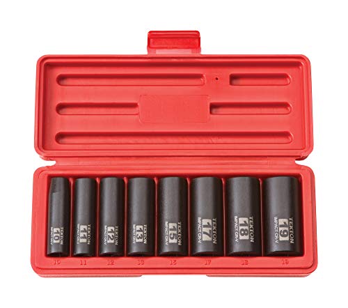 TEKTON 3/8 Inch Drive Deep 6-Point Impact Socket Set, 8-Piece (10-19 mm) | 4850
