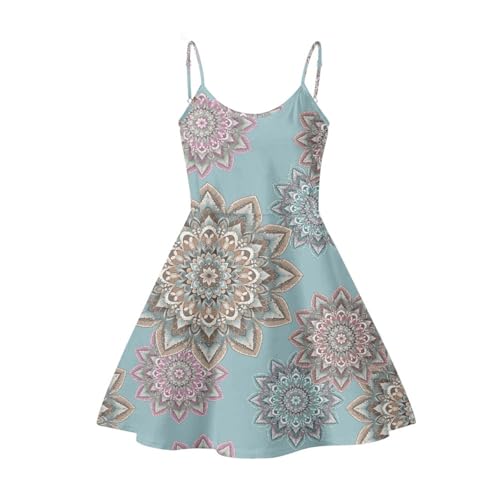 Image of Spaghetti Strap Midi Satin Dresses Summer Sleeveless Sundree Women Girl Beach Party Swing Dress