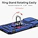 Aozuoton for iPhone 12 Mini Case with Screen Protector：Dual Layer Military Grade Drop Protection Magnetic Ring Kickstand - Camera Lens Protective Phone Case for iPhone 12 Mini Blue