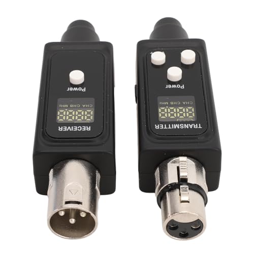 Transmisor y receptor inalámbricos para micrófono, sistema XLR inalámbrico de 2,4 GHz UHF, recargable, con reducción de ruido, volumen, reverberación y función mute, para micrófono dinámico, sistema PA y DSLR miniatura 2
