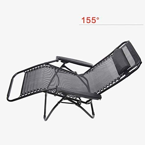 Chaise longue zero gravity pliante en lot de 2 avec coussin de coton - 6