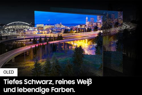 Samsung OLEDGQ77S85D 4K Fernseher 77 Zoll (195 cm), OLED HDR, Dolby Atmos, TV mit Neural Quantum AI Gen2 Prozessor, AI Upscaling, Smart TV, KI, Deutsches Modell