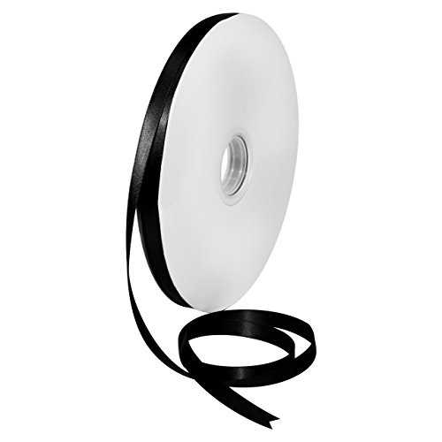 Image of Morex Ribbon 08809 /00-030 Double Face Satin Polyester Ribbon, 3 /8 inch /100 yd., Black