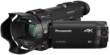 Panasonic 4K Cinema-Like Video Camera Camcorder HC-WXF991K, 20X Leica DICOMAR Lens, 1/2.3" BSI Sensor, 5-Axis Hybrid O.I.S, HDR Mode, EVF, WiFi, Multi Scene Video Recording (Black)