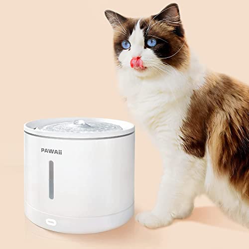 Pawaii Katzenbrunnen, Sterilisation Katzentrinkbrunnen, 2L Automatischer Leise Selbstreinigung Trinkbrunnen für Katze, 98,79 % Bakteriensterilisierung, Ultraleiser Trinkbrunnen für Katzen und Hunde Cover