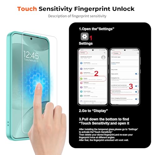 Image of SUPFINE Magnetic for Samsung Galaxy S24 Case / S25 Case with Screen Protector, (Built-in Magnets) (Military Grade Drop Protection) Slim Translucent Shockproof Phone Case,Blue Green