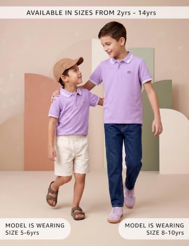 Image of Amazon Brand - Symbol Boys Cotton Rich Solid Polo Tshirt | Collar Tshirts | Half Sleeves | Plain-Regular Fit