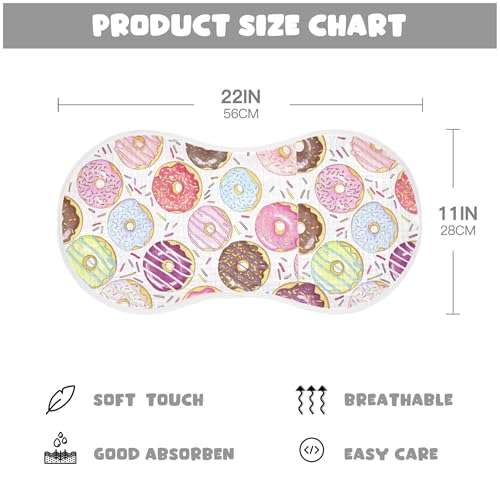 xigua Colorful Donuts Muslin Baby Burp Cloths Set of 4, Super Soft & Absorbent Burping Rags, Cotton Burp Clothes Shower Gift for Newborn, Baby Girls and Boys4