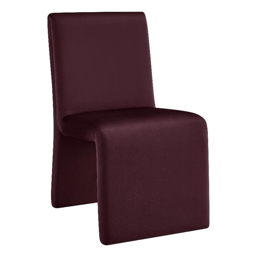 Modway Emory Upholstered Dining Side Chair in Mulberry - Single Armless Slipper Chair - Padded Performance Velvet Accent for Dining Room, Kitchen