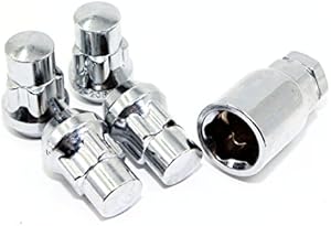 Set of 4 12x1.5 Veritek Chrome Acorn Bulge Tuner Wheel Locks for Toyota Scion Hyundai Kia Mazda Conical Type Wheels