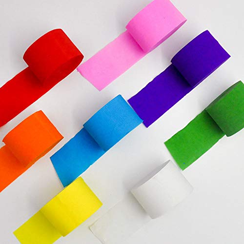 8 Rolls Crepe Paper Streamers In 8 Colors, Wedding Birthday Baby Shower Graduation Colorful Candyland Party Decoration Backdrop, Rainbow Diy Supplies, Colored Living Room Bedroom Decor, Art Crafts #TOP1