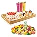 Produktbild MXTIMWAN Tablett Serviertablett, Bambus Serviertablett mit Griffen, Holz Tablett Servierplatte, Rechteckig Küchentablett Servierplatte für Frühstück, Tee, Couchtisch (41 x 29 x 4 cm)
