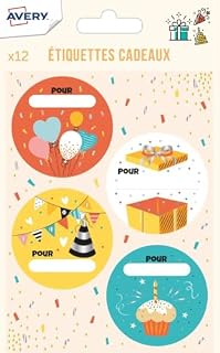 AVERY - 12 Geschenkanhänger zum Geburtstag – festliches Thema