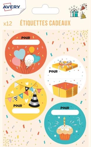 AVERY - 12 Geschenkanhänger zum Geburtstag – festliches Thema