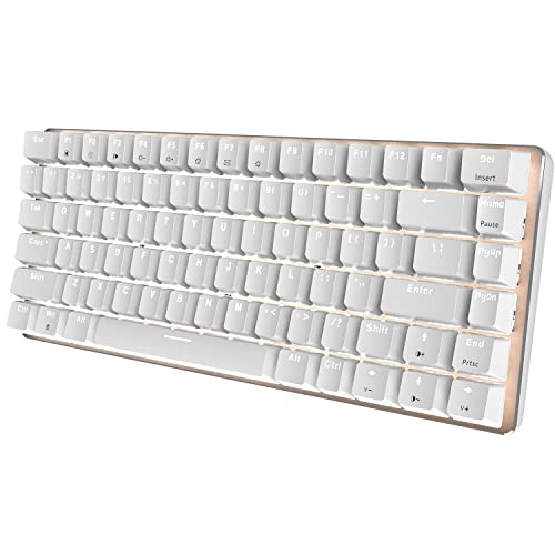 Hot-swappable Teclado mecánico para Juegos USB Tipo C con Cable Intercambiable en Caliente LED con retroiluminación Blanca 82 Teclas, ultracompacto 80% Teclado para Juegos para Oficina/Juegos