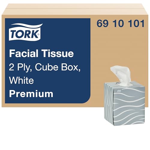 Image of Tork Premium Facial Tissue Cube Box White, 2-ply, 36 x 86 Tissues, 6910101