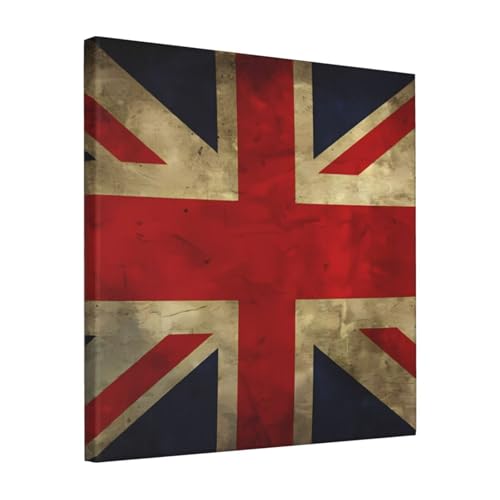 Toile murale drapeau britannique QMNKLET 40x40 cm pour salon et chambre