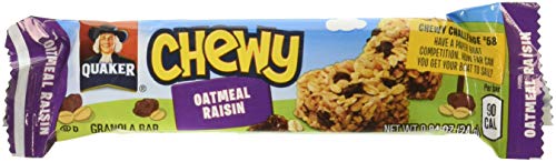 Quaker Chewy Granola Bars, Oatmeal Raisin, 8 Count per pack, 6.7 Ounce, Pack of 12