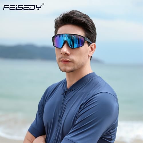 FEISEDY Polarized Sports Sunglasses for Men Women Cycling Running Fishing Tac Glasses UV400 Protection B1125 — view 3