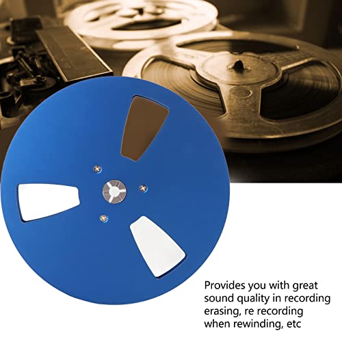1/4 7 Zoll Leere Tonbandspule für TEACs Roar Reel-to-Reel-Tonbandspieler, Aluminiumlegierung, 3-Loch-Öffnungsmaschine, Teilöffner, Leere Platte, Universelles Ersatz-Tonband mit (Blau)