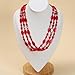 Aenu Multi strand Beaded Statement Necklaces for Women Colorful Knotted Shell Crystal Beads Necklaces Set Costume Fashion Jewelry (Red)