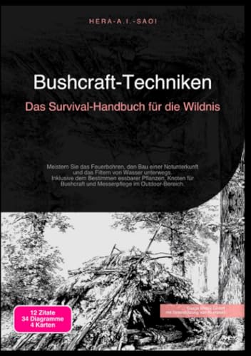 Bushcraft-Techniken: Das Survival-Handbuch für die Wildnis: Meistern Sie das Feuerbohren, den Bau einer Notunterkunft und das Filtern von Wasser ... und Messerpflege im Outdoor-Bereich.