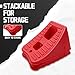 HOXWELL Wheel Chocks for Travel Trailers, 2 Pair Non Slip Red Wheel Wedge Stackable, Lightweight Wheel Stoppers for Cars Campers Trucks RVs, 8.1
