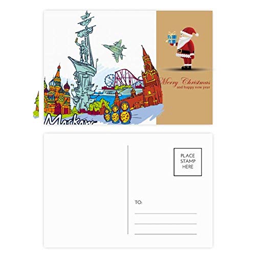 Cartes postales Cathédrale Saint-Basile et Santa Claus | Lot de 20