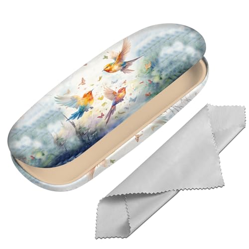 Image of Eyeglasses Case Hard Shell Protective Case for Glasses Eyeglass Box with Cleaning Cloth for Boys Men Man Cute Aesthetic