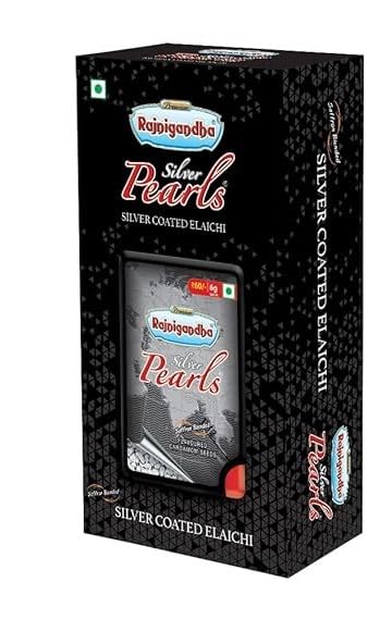 RajnigandhaSilver Pearls | Pack Of 5 | Silver Coated Elaichi | Breath Freshening Mint Mouthfreshener | Travel Pack
