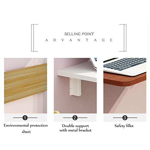 壁掛け折りたたみテーブル、木製キッチン&ダイニングテーブル、コンピュータデスク学習ブックテーブル、ステンレススチールブラケットダブルサポートウォールテーブルサイドテーブルホームカウンターテーブル [5]