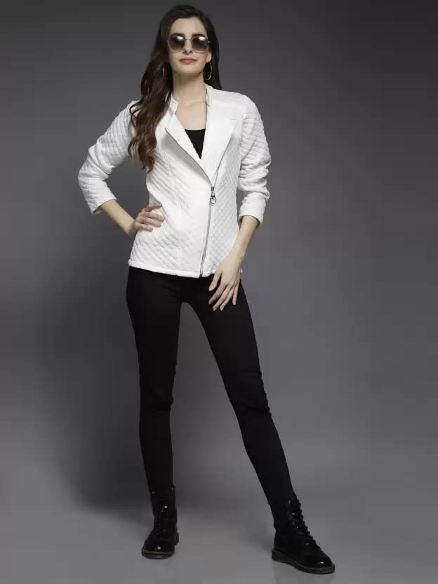 Image of Tandul Black Full Sleeve Solid Jacket for women Stylish Winter Wear Round Neck Jacket for Women & Girls, Zip closer