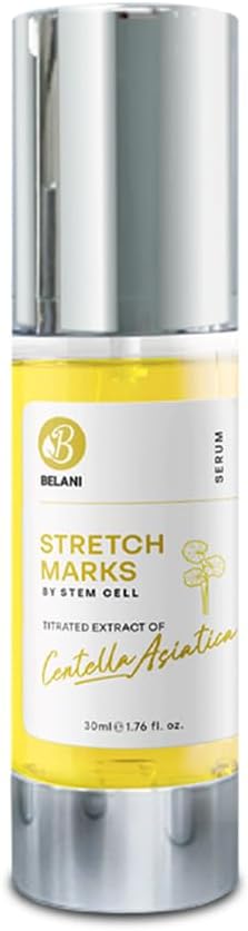 Belani Stretch Mark Oil – Targeted Care for Pregnancy & Weight Gain Stretch Marks, Visibly Reduces Red, White & Dark Lines, Restores Smooth, Even Skin – Non-Greasy, Quick Absorption – 1.01 fl oz