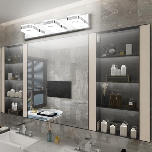 Tipace LED Modern Bathroom Vanity Light Fixtures (3-Light,23.6-Inch), Acrylic Chrome Bathroom Wall Lighting Fixtures Over Mirror (Cool White 5500K) with Rotatable Vanity Lights Heads by Tipace - Used condition - Image 9