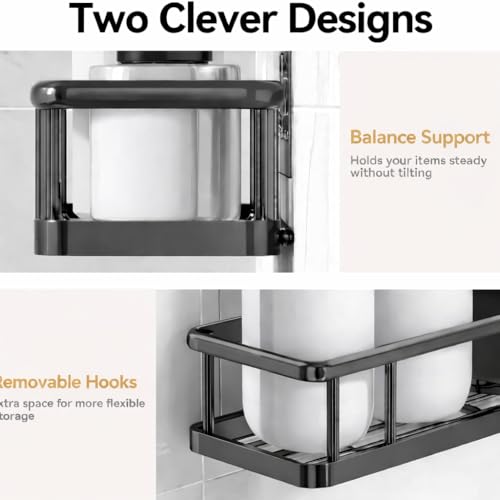 Image of URBANMONK 3-Pcs self Adhesive Bathroom Shelf Rack | No Drill Bathroom Shelves & Accessories | Soap Holder, Toothbrush Holder Shelf for Bathroom Organisers, Rack for wall Shelf
