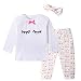 Yilaku Eyelash Cute Newborn Baby Girl Clothes Top + Pants + Headband 3pcs Toddler Girls Infant Clothing Sets (6-12 months, White)