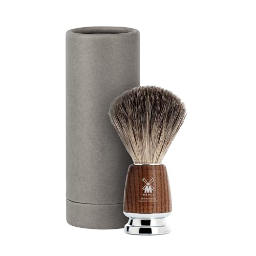 MÜHLE RYTMO Pure Badger Shaving Brush | High-Grade Steamed Resin Handle with Chrome Accents | Luxury Shave Accessory for Men