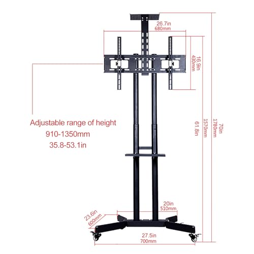 Soporte móvil para TV portátil de 42-70 pulgadas miniatura 2